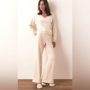 Marine Layer Cream Wide Leg Pants